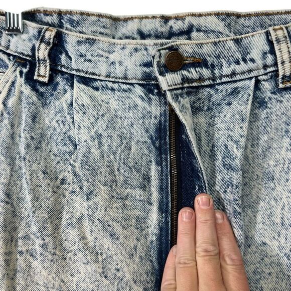 Vintage 1980s Expressions 14/16 Blue Acid Stone Wash High Rise Mom Jeans USA - Picture 4 of 16